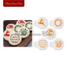 5pc Merry Christmas Design Cookies Stencil Coffee Stencils Template Cake Decorating Tools Biscuits Cake Mold Bakeware ST-5492 2024 - buy cheap
