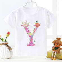 Camiseta feminina kawaii, camiseta casual com letras e nome, roupa para meninos e meninas 2024 - compre barato