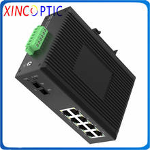 Interruptor de fibra no gestionada de doble fibra, conmutador PoE Industrial de 1000M, 1 de fibra y 8RJ45,1SFP + 8RJ45 48V POE 1000M para exteriores, Ethernet, Gigabit 2024 - compra barato