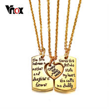 Vnox Father Mother and Baby Heart Love Pendants Necklaces Gold Tone Stainless Steel Family Love Necklace Free 20" Chain 2024 - buy cheap