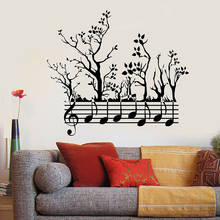 music notation Wall Decal Forest Tree Nature Notes Music Branches Wall Stickers Home Room Decoration Mural Vinyl Art Decals B354 2024 - buy cheap