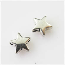 50 abalorios pequeños y lisos de estrellas, cuentas espaciadoras de tono plateado tibetano de 7,5mm 2024 - compra barato