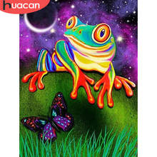 Huacan 5d kits de pintura diamante sapo completo quadrado/redondo mosaico para ponto cruz animal decoração para casa arte de diamante 2024 - compre barato