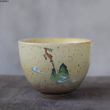 Ceramic Teacup Handmade Deer Chinese Tea Cup 90mlStoneware Teacup Along The Way 2024 - buy cheap