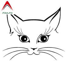 Aliauto Personality Cute Car Stickers Cat Face Vinyl Automobile Styling Decorative Decal Accessories Black/Silver,14cm*12cm 2024 - buy cheap