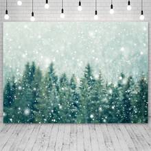 Avezano Backdrop Merry Christmas Tree Winter Pine Snowflake Bokeh Photography Backgrounds Photo Studio Photozone Photocall Props 2024 - buy cheap