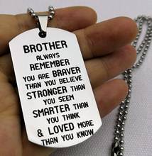 Collar inspirador de hermano siempre recuerda que eres más valiente que tú, joyería inspiradora más fuerte 2024 - compra barato
