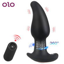 OLO Vagina Vibrator Anal Anus Plug Vibrator Wireless Remote Control G-spot Clit Stimulation Rotation Beads Sex Toys for Adult 2024 - buy cheap