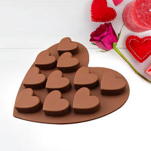 Molde de silicone em forma de coração para chocolate 3d, molde antiaderente de gelatina, fondant, decoração de bolo, utensílios de cozinha diy 2019 2024 - compre barato