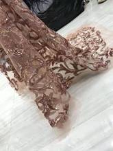 Cyndi-9.8912 Hot selling african sequins lace fabric tessel fringel embroidered tulle mesh lace fabric 2024 - buy cheap