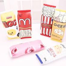 1pcs/lot Snacks Style Kawaii Chips Cheese Popcorm Fast Food PU Pencil Cases Delicious foodbag design pencil bag Funny gift 2024 - buy cheap