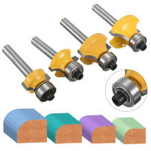 4pcs/set 1/4 Inch Shank Carbide Round Over Edging Router Bit 6.35mm Shank Radius Woodworking Milling Cutter 2024 - buy cheap