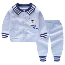 Conjunto de roupas infantis, 2 peças, suéter esportivo e calças para bebês, meninos e meninas, conjunto de malha, imperdível 2024 - compre barato