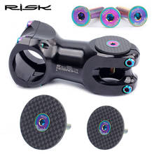 Risk capa da haste da bicicleta + parafusos de titânio od2, tampa superior da haste do fone de ouvido para bicicleta 28.6mm 31.8mm, acessórios de ciclismo de bicicleta mtb 2024 - compre barato