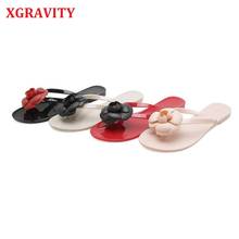 XGRAVITY-zapatos planos con flores para mujer, zapatillas femeninas bonitas, con diseño de flores dulces, chanclas elegantes, B040 2024 - compra barato