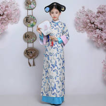 Antiga dinastia qing roupa hanfu vestido crianças chinês tradicional princesa traje crianças cheongsam longo traje de dança folclórica 2024 - compre barato