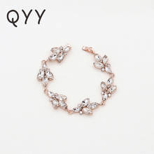 QYY Elegant Deluxe Austrian Crystal Bracelet Wedding Bridal Jewelry Accessories For Women  Wedding Jewelry Accessories 2024 - buy cheap