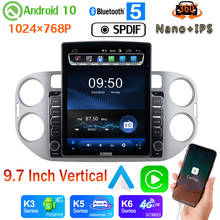 Head Unit Android auto 9.7" Tesla Style PX6 4+64G GPS Android 10.0 Radio For Volkswagen VW Tiguan 2010-2017 360 Camera Car Media 2024 - buy cheap