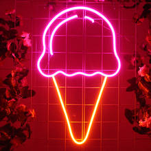 Luzes de néon sinal personalizado anime sorvete flex led parede pendurado decoração para casa acender sinais presente personalizado ornamento natal 2024 - compre barato