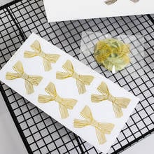 60pcs/lot Kawaii Stickers Gold Bow Bronzing Transparent Seal Sticker Gift Packaging Stickers Scrapbooking Sealing foil sticker 2024 - buy cheap