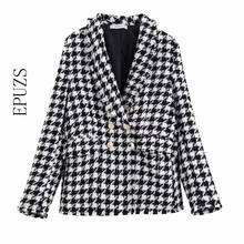 Blazer e jaqueta abotoaduras feminino, outono casual branca para escritório 2019 2024 - compre barato