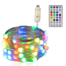 Supper Bright Led Sring Light RGB 3-wire 5V USB Power 5m 10m 20m Remote Control Silver Wire String Fairy Lights Christmas Decor 2024 - buy cheap