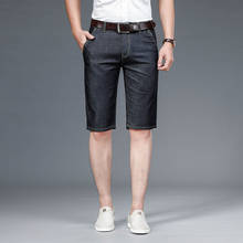 2021 summer new Men's slim short jeans Fashion casual cotton stretch shorts denim men Black blue light blue 2024 - buy cheap