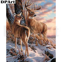 Diamond Painting Full Square/Round Drill Two Wapiti Snow 5D Daimond Painting Embroidery Cross Stitch Kit Mosaic Rhinestone M017 2024 - buy cheap