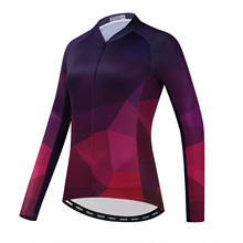 Camiseta de manga larga de ciclismo para mujer, ropa para bicicleta de montaña, color morado, para primavera y otoño, 2021 2024 - compra barato