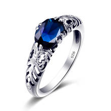 Szjinao Real Brand Luxury 925 Silver Jewelry Oval Cut Sapphire Vintage Solid 925 Sterling Silver Rings Bijoux High Quality Gifts 2024 - buy cheap