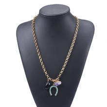 Fashion Druzy Pendant Necklace Long Gold Color Metal Link Chain Stone Statement Necklace Choker Collar Jewelry Wholesale 2024 - buy cheap