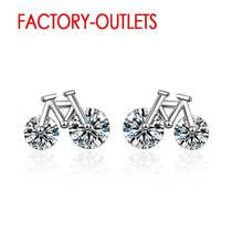 Fast Shipping Bicycle Design Newest Popular Trend 925 Sterling Silver Stud Earrings For Women Fashion Jewelry Bridal Earrings 2024 - buy cheap