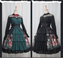 Vestido vintage gótico lolita op loli para chica, cárdigan de encaje con lazo, estampado, estilo victoriano 2024 - compra barato
