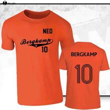 Footballer Bergkamp 10 Holland T-Shirt Netherlands Bergkamp Legend 2019 New Fashion T-Shirt Short Sleeve Design Your Own T Shirt 2024 - buy cheap