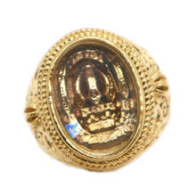 Anel unissex da coroa, de aço inoxidável 316l, mais novo anel dourado e colorido 2024 - compre barato