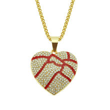 Hip Hop Rhinestones Paved Bling Iced Out Broken Heart Pendants Necklace for Men Women Lovers Fashion Jewelry Drop Shipping 2024 - buy cheap