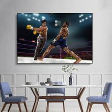 Esporte moderno motivacional boxe pintura da lona arte da parede posters impressões inspiradoras fotos para sala de ginástica cuadros 2024 - compre barato