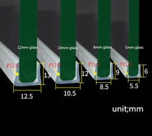 2m / lot U-shaped silicone rubber shower door glass window seal weathering strip for 5/8 / 10/12mm glass 2024 - buy cheap