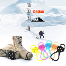 Agarres con puntas de hielo para hombre y mujer, crampones de 5 dientes para clavos para la nieve, antideslizantes para escalada al aire libre, cubiertas para zapatos de senderismo, 2 uds. 2024 - compra barato