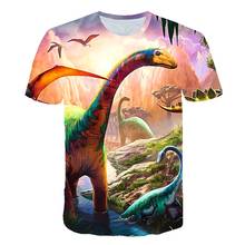 2021 crianças novas camiseta animal dinossauro 3d meninos/menina manga curta T-shirtsl100-6XL 2024 - compre barato