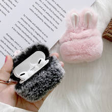 Cute Winter Warm Plush Fox Fur Rabbit Ears Headphone Case for AirPods Pro Earphone Cases for Apple Airpods 1 2 pro Fluffy Cover 2024 - buy cheap