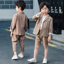 Terno infantil blazer para casamento, conjunto de calça e blazer para meninos 2024 - compre barato