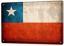 Tin Sign Metal Plate Decorative Sign Home Decor Plaques 30 x 40 cm Globetrotter Chile Flag 2024 - buy cheap