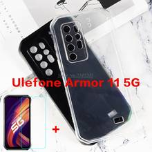 Transparent Phone Case For Ulefone Armor 11 5G Silicona Caso Soft Black TPU Case with Tempered Glass For Ulefone Armor 11 Vidrio 2024 - buy cheap