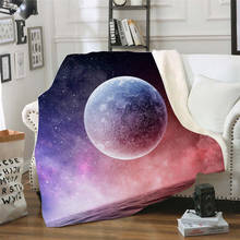 3D Printed  The Moon Sherpa Blanket Velvet Plush Throw Fleece Blanket Bedspread Couch Sofa Quilt Cover Bedding Outlet Dropship 2024 - buy cheap
