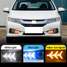 Car Flashing LED Daytime Running Light For Honda City Grace 2015 2016 2017 Yellow Turn Signal Relay Waterproof 12V DRL Fog Lamp 2024 - buy cheap