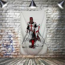 Ancient Military Posters Templar Knight On Horse Banners Retro Print Art Crusader Flags Canvas Painting Wall Hanging Home Decor 2024 - buy cheap