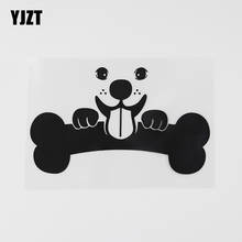 YJZT 14. 1cmx8.6cm-calcomanía de perro con hueso de cachorro, vinilo adhesivo para coche negro/plata 8A-0622 2024 - compra barato