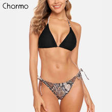 Charmo Women Low Waist Bikini Set Leopard print Python pattern Swimwear Sexy Bandage Swimsuit Laciness Bathing Suit Beachwear 2024 - buy cheap