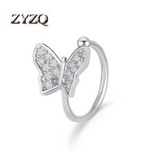 ZYZQ 1pc Sweet Metal Butterfly Ear Clips For Women Girls Cute No Piercing Fake Cartilage Ear Jewelry Chic Earrings 2024 - buy cheap